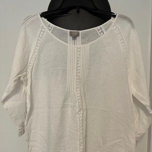 J. Jill linen blouse with lace trim